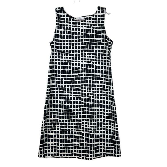 Jude Connally Dresses & Skirts - JUDE CONNALLY Classic Black White Geometric Sleeveless Dress‎ Signature Sz Small